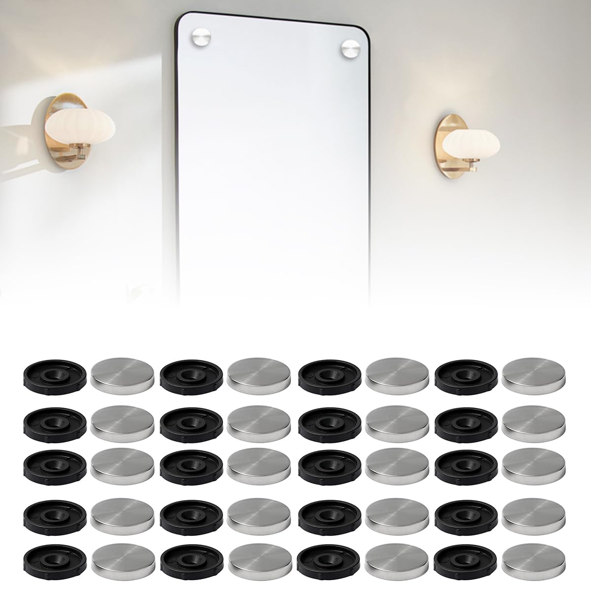 Serplex 20 Sets Screw Nail Decorative Caps Zinc Alloy Screws Decorative Caps for Beautification Universal 20mm Diameter Cap Covers for Screws, Nails On Mirror, Acrylic Display Board Serplex 20 Sets Screw Nail Decorative Caps Zinc Alloy Screws Decorative Caps for Beautification Universal 20mm Diameter Cap Covers for Screws, Nails On Mirror, Acrylic Display Board